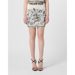 PHILIPP PLEIN Knitted Mini Skirt Lurex Zodiac