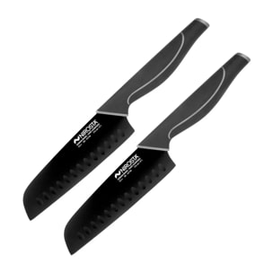 Ensemble de 2 Couteaux de cuisine Santoku lame de 16 cm Nirosta Black Edition