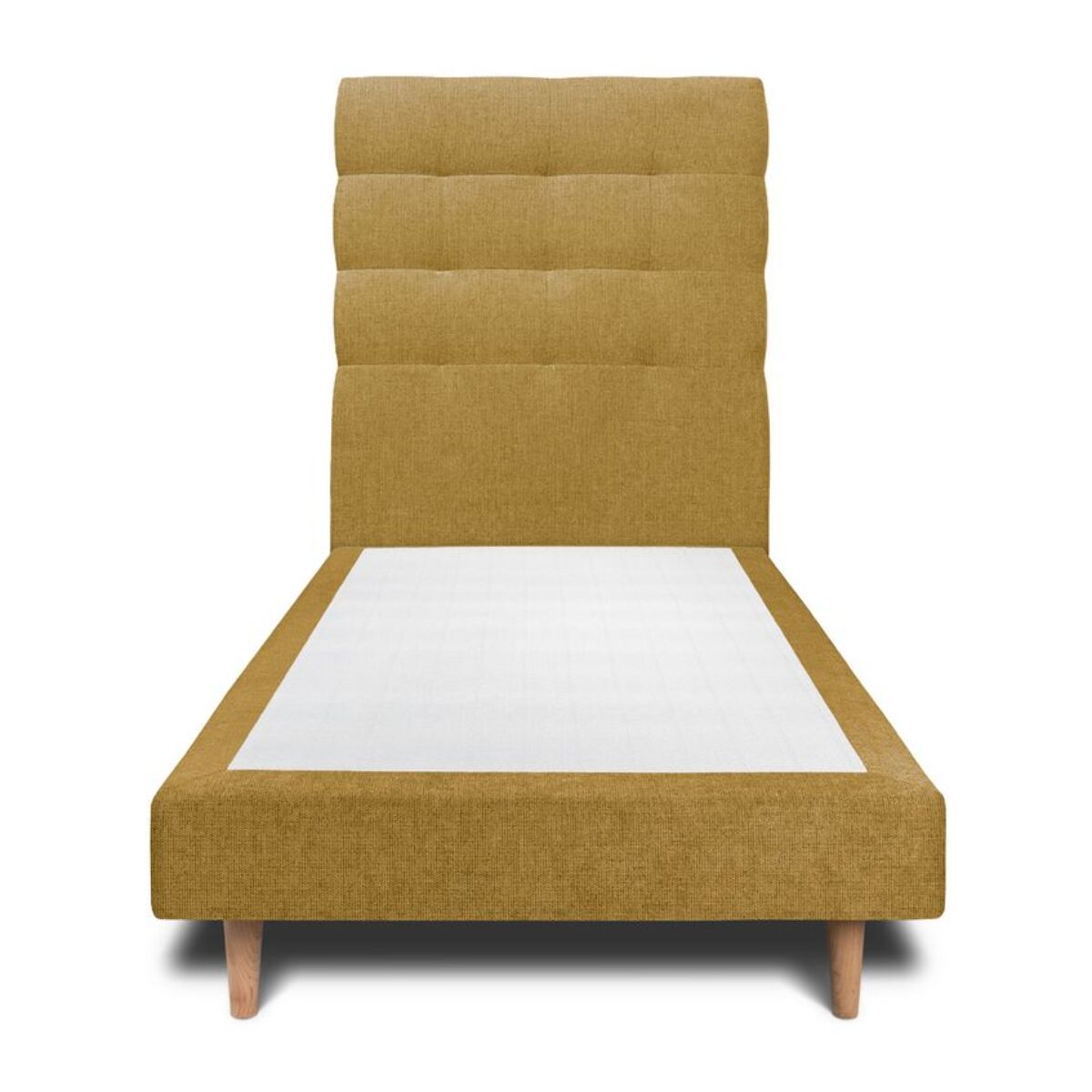 Lit avec tête de lit capitonnée tissu et sommier tapissier Ep14