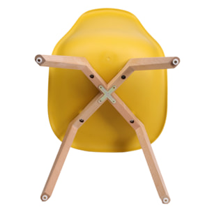 Chaise Scandinave Coque Moutarde - Lot De 2