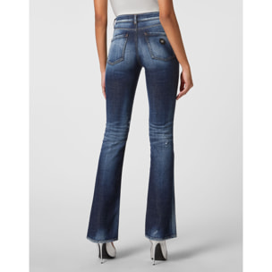 PHILIPP PLEIN Denim High wasted flare Trousers