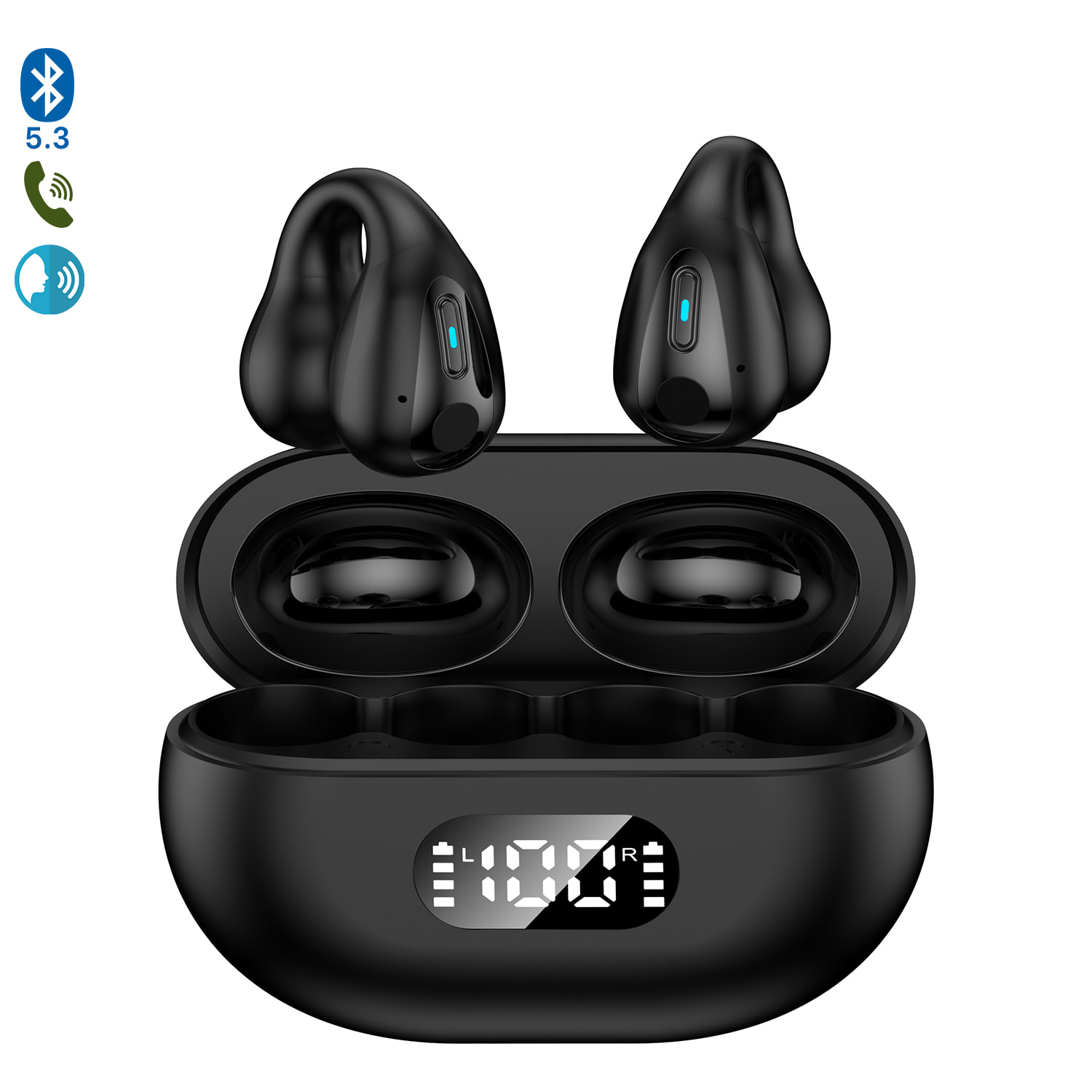 Auriculares TWS R15. Base de carga 300mAh.