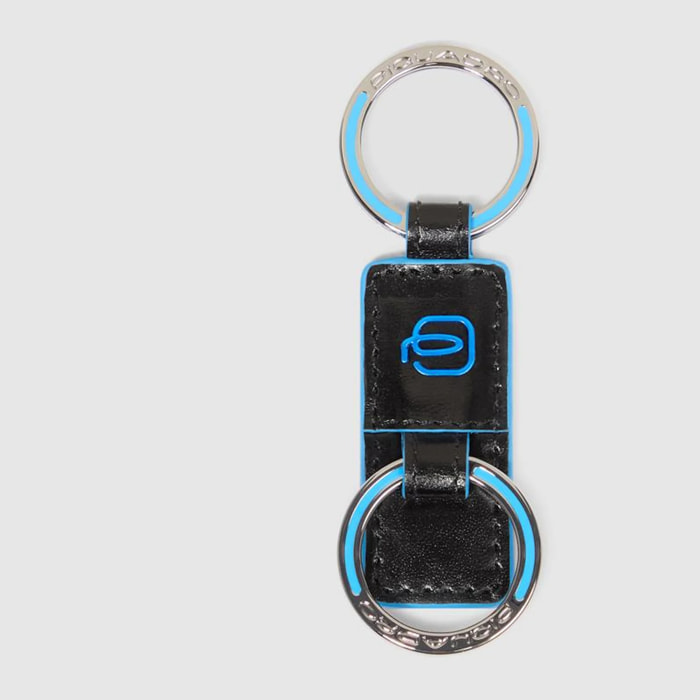 Piquadro Portachiavi in pelle a due anelle