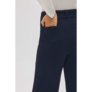 Pantaloni larghi da bambina con tasche blu navy
