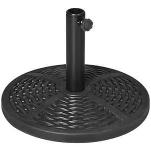 Pied de parasol rond base de lestage Ø 45 x 33H cm HDPE aspect rotin tressé poids net 8 Kg noir