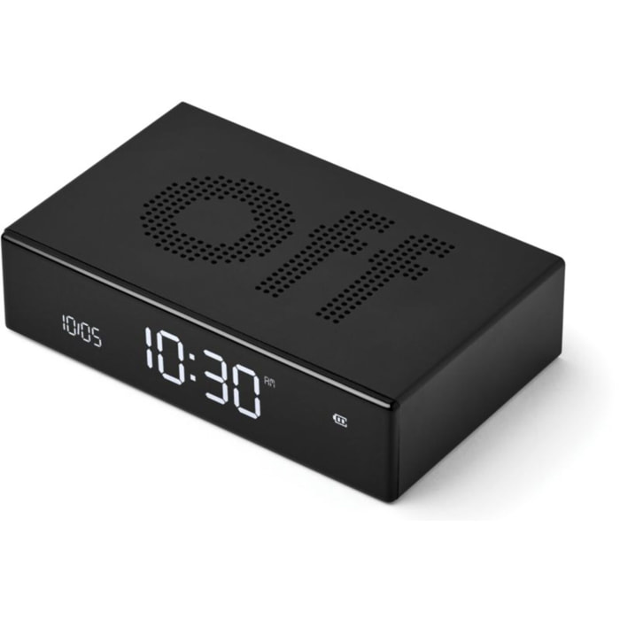 Réveil LEXON Flip Premium Rechargeable Aluminium Noir