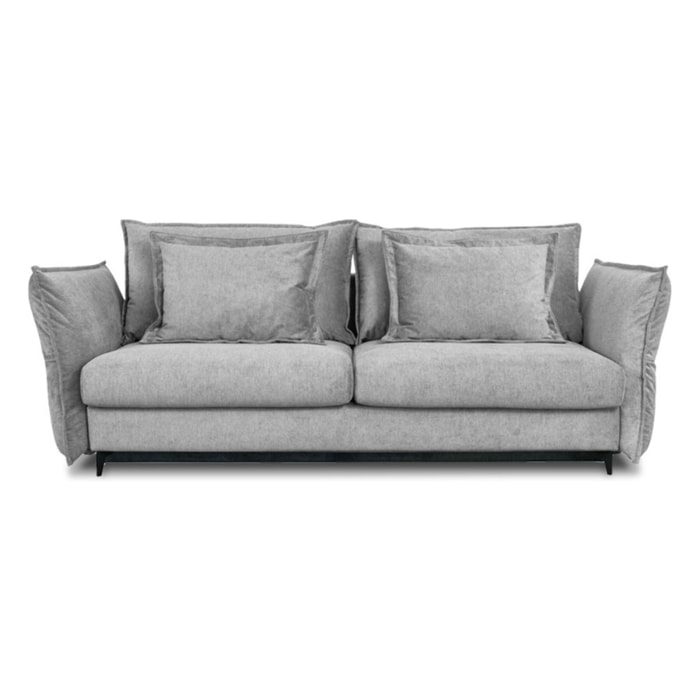 Canapé Tissu Droit Convertible Gris clair Verduro - 3 Places