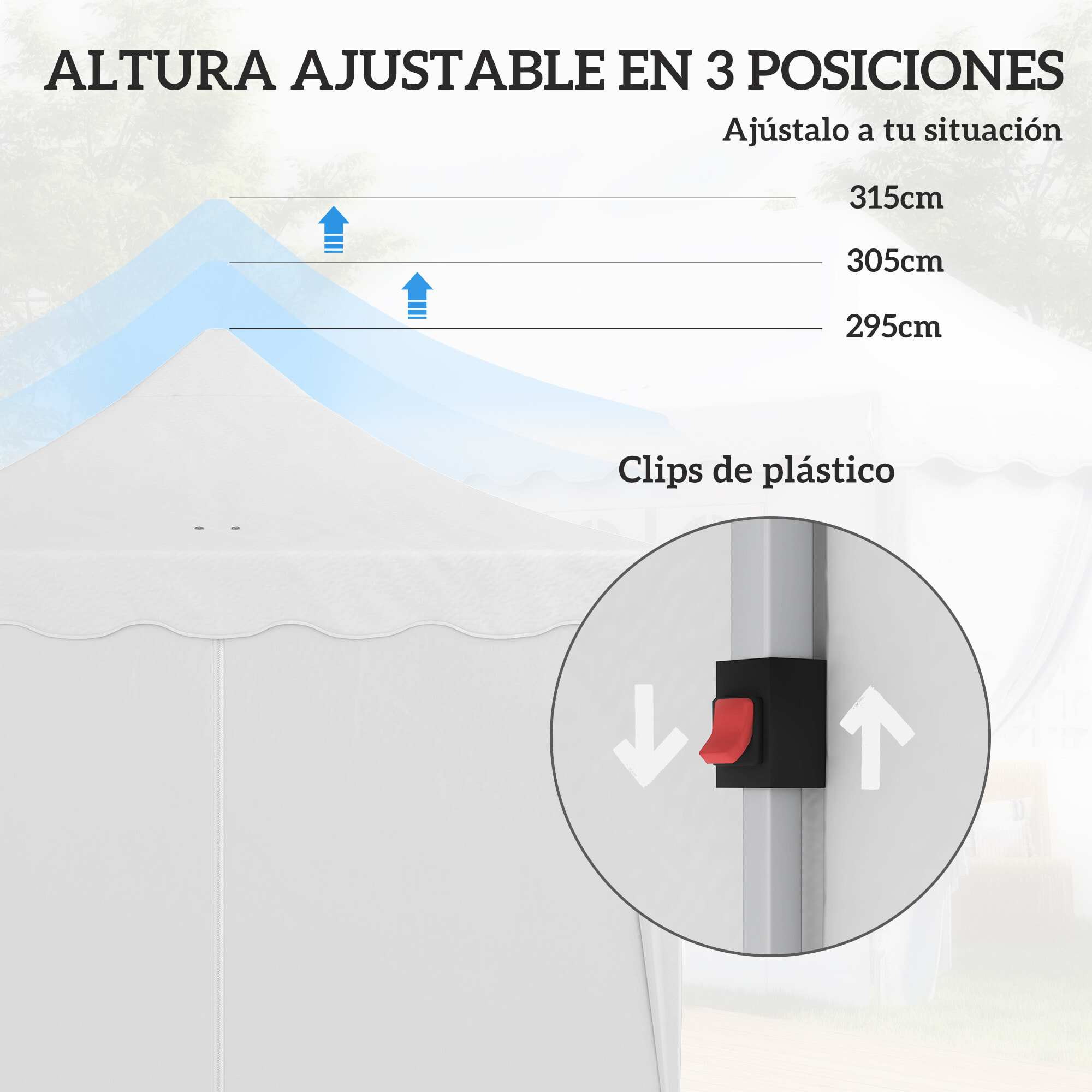 Carpa Plegable Pop-up Gazebo 6x3 m Cenador Plegable con 6 Paredes Laterales Anti-UV Altura Ajustable Bolsa de Arena y Bolsa de Transporte para Camping Fiestas