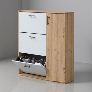 Zapatero Leia Blanco Artik (Blanco Mate) - Roble Nodi