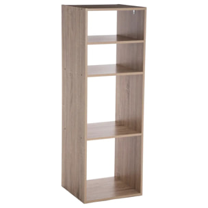 Étagère colonne 4 cases "Mix N' Modul" effet chêne naturel