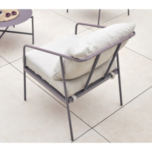 Salon de jardin en acier - 4 places - Anthracite - CAP FERRET