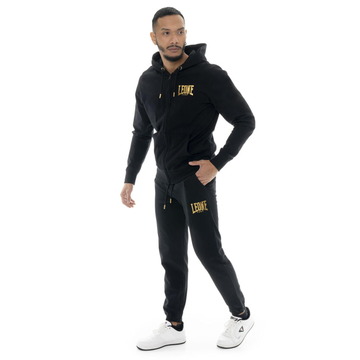 Tuta da uomo in cotone non garzato con cappuccio Leone Boxing legend
