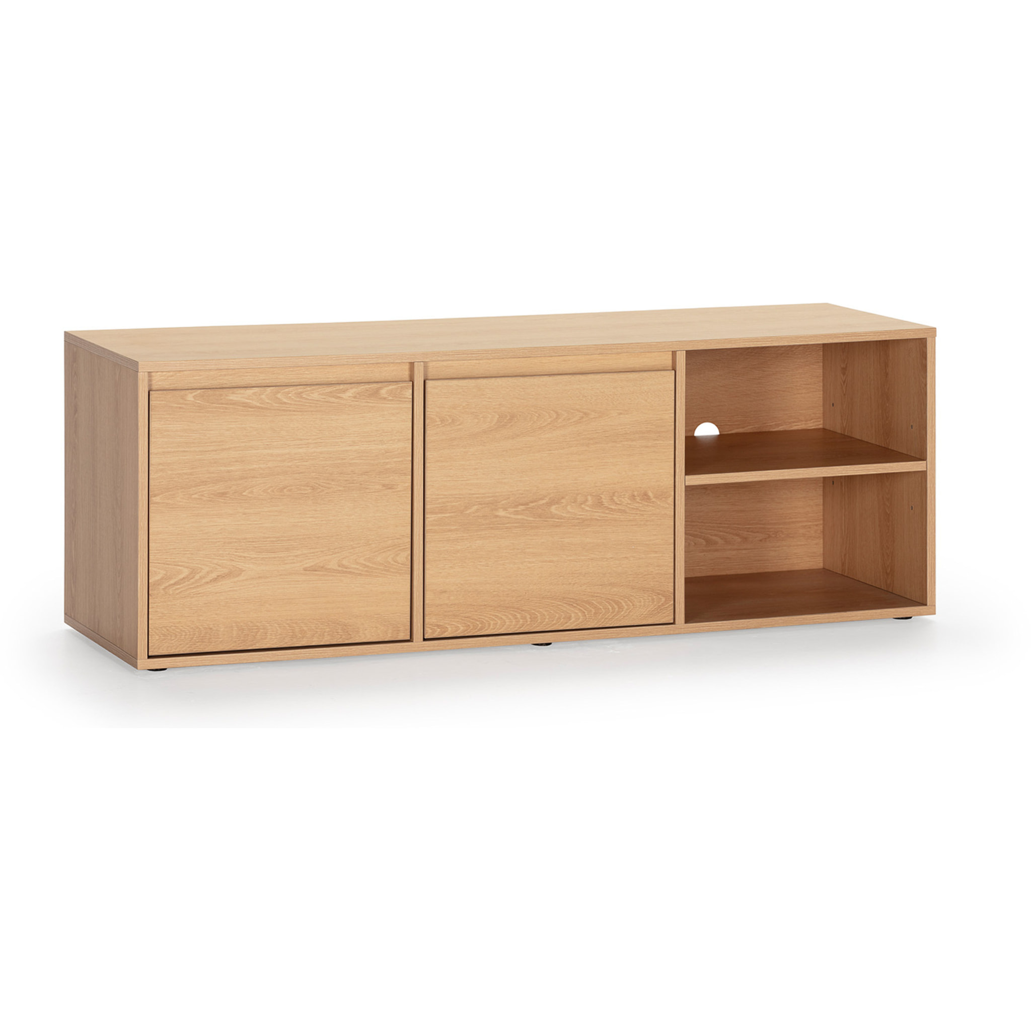 Mueble TV Tori 2 Puertas 2 Huecos, Color Roble, 130 cm