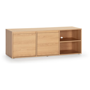 Mueble TV Tori 2 Puertas 2 Huecos, Color Roble, 130 cm