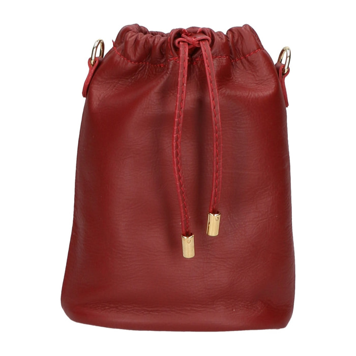 Borsa a sacca da donna - Modello Angela - Vera pelle - 16.0 x 20.0 x 7.0 cm