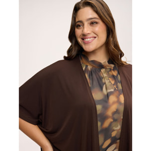 Fiorella Rubino - Coprispalle in jersey con maniche a kimono - Marrone