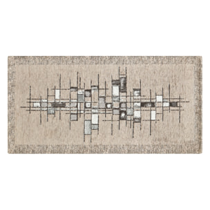 Tappeto Jacquard Ideale Cucina Ingresso Made In Italy Antiscivolo, Lavabile, Morbido Disegno Pixel Tortora By Suardi