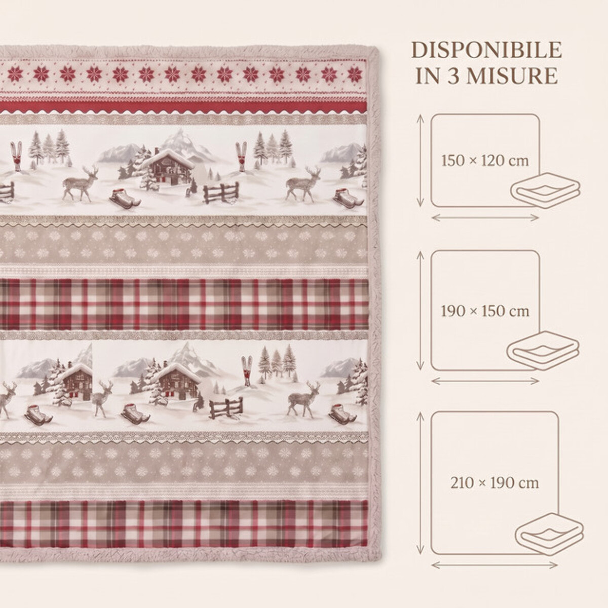 Plaid Sherpa in poliestere - Fantasia Alpina