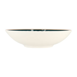 Lot de 6 assiettes creuses en porcelaine blanche 21cm BOTANIC