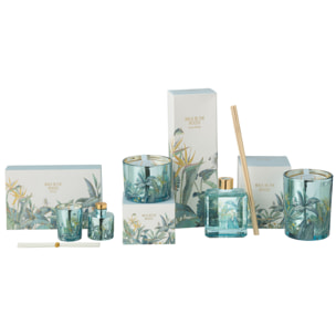 J-Line bougie parfumée + bâtonnets parfumés Walk In The Woods -  Woody Blush - bleu - set cadeau