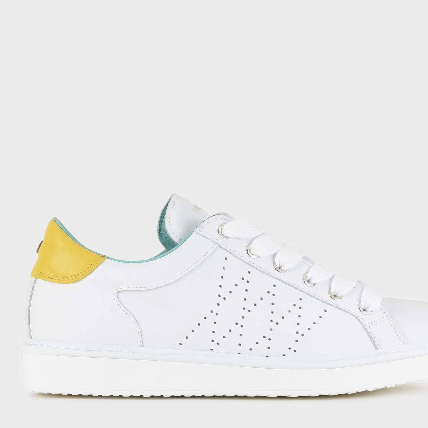 ZAPATO CON CORDONES HOMBRE P01 DE PIEL BLANCO AMARILLO CALABAZA