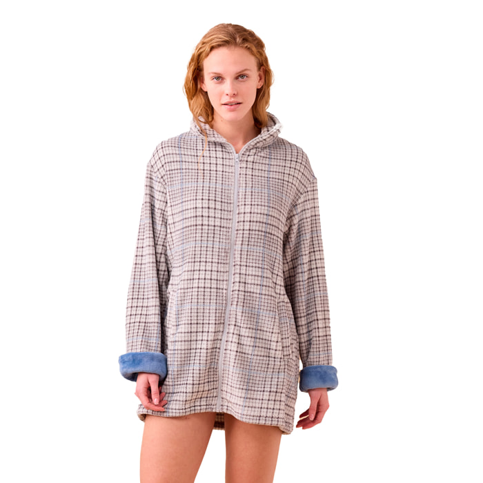 Vestaglia donna invernale in coral articolo principe di Galles. Noidinotte