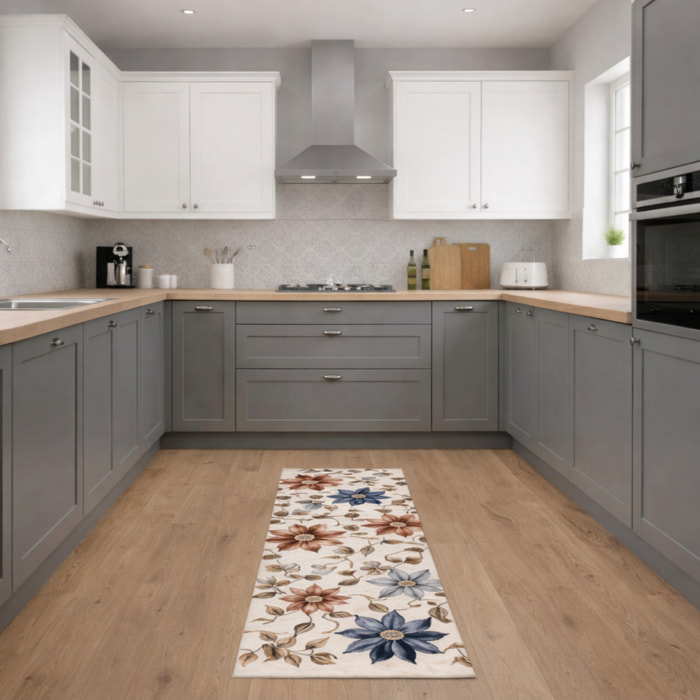 CASSESE HOME Passatoia/Tappeto Bordato in Poliestere con Retro Antiscivolo in PVC Made in Italy_Dec.1474