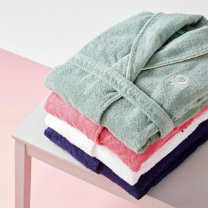 Albornoz s/m 420gsm 100% algodon c/ logo bordado rosa core benetton
