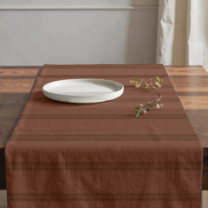 Chemin de table 100% coton Nua Terre cuite 50x150 cm