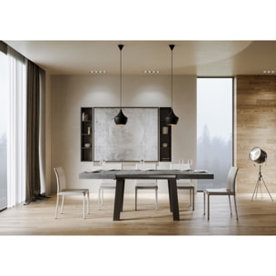 Tavolo allungabile 90x140/400 cm Bridge cemento telaio Antracite