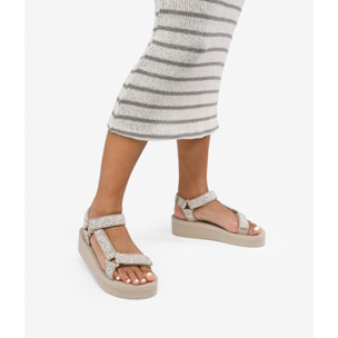 Sandalias deportivas con plataforma beige