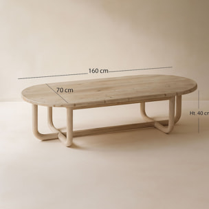 Table basse en pin recyclé KRISTEN