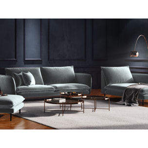 Méridienne droite "Vienna" en velours gris clair