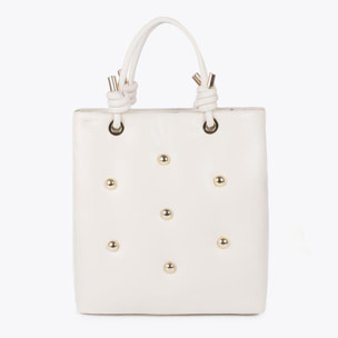 Borsa XL Imbottita Effetto Pelle con Borchie