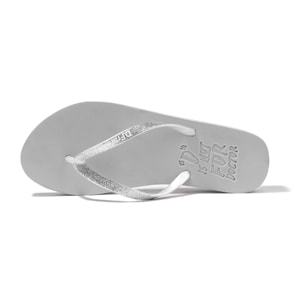 Sandalias Flip Flop Glitter en Plata D.Franklin