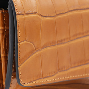Portafoglio Cheval Firenze Cosmo Mini Croc Cuoio