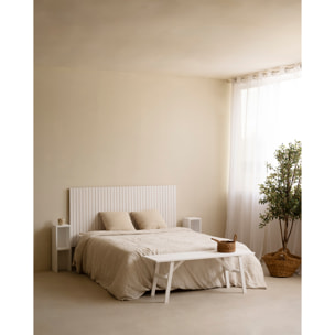 Cabecero ranurado de madera maciza tono blanco de varias medidas