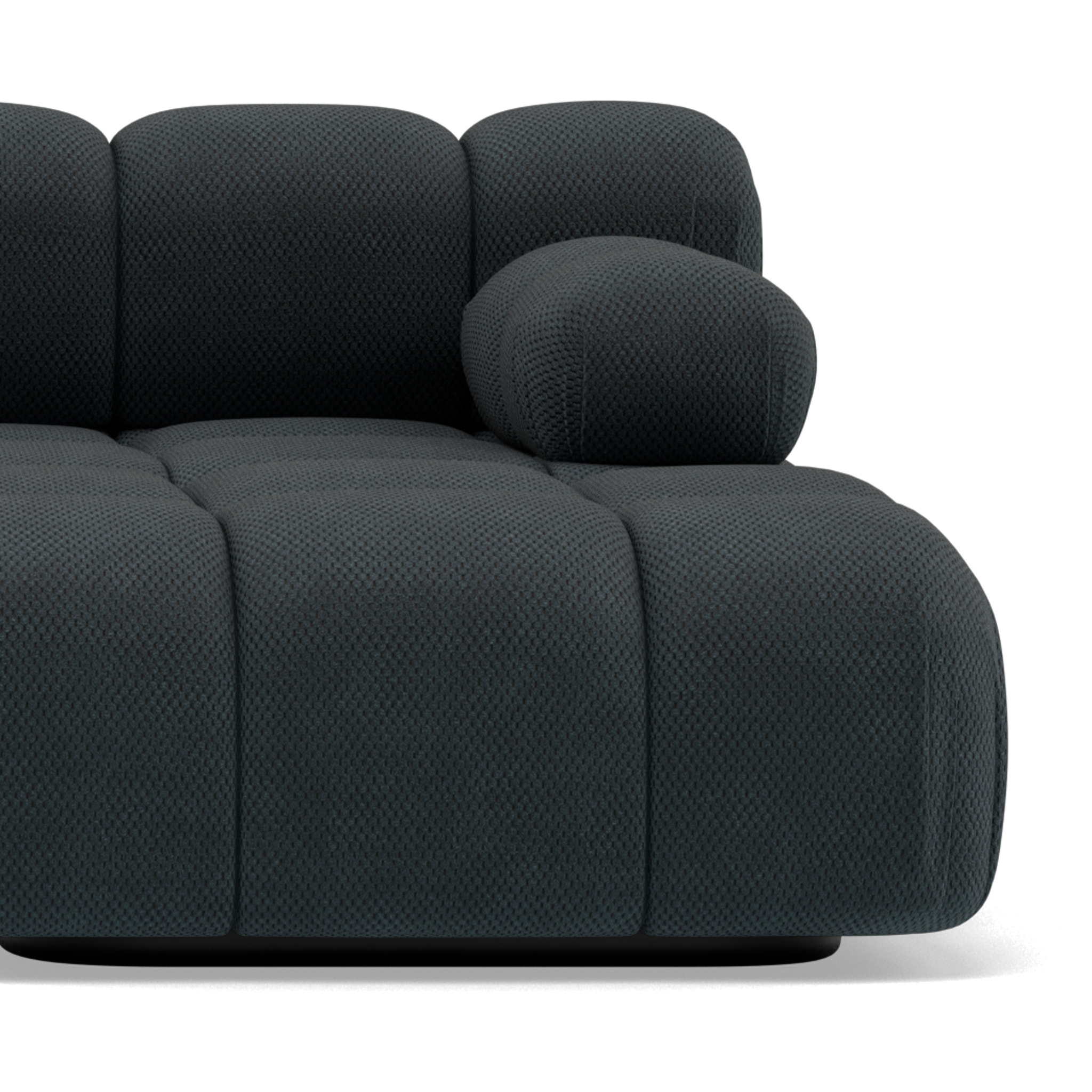 Ruby - canapé modulable d'angle droit 4 places en velours texturé - Noir