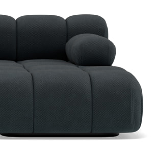 Ruby - canapé modulable d'angle droit 4 places en velours texturé - Noir