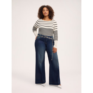 Fiorella Rubino - Jeans Wide Leg lavaggio washed - Blu