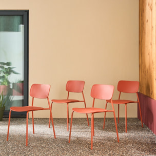 Chaise de jardin empilable acier et plastique (lot de 4) LIVA