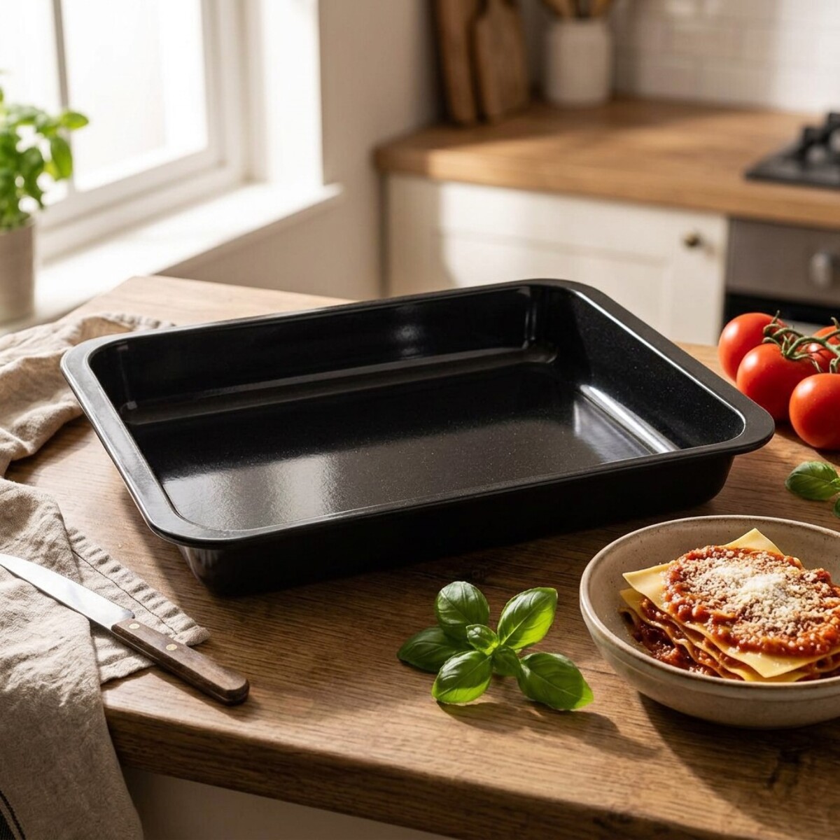 Plat à four XXL rectangle 40 x 29 cm en acier émaillé Zenker Spécial Cooking
