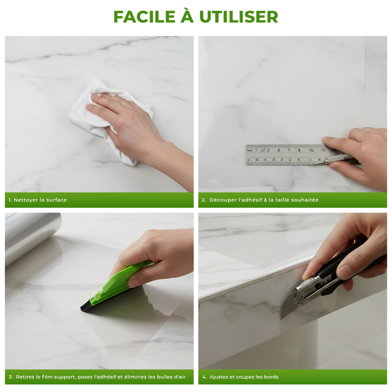 Rouleau adhésif tableau transparent au mètre - Autocollants Revêtement Adhésif Cuisine Meubles Salle de bain