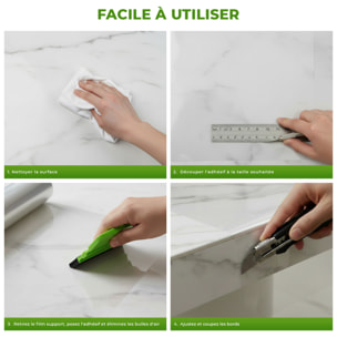 Rouleau adhésif tableau transparent au mètre - Autocollants Revêtement Adhésif Cuisine Meubles Salle de bain