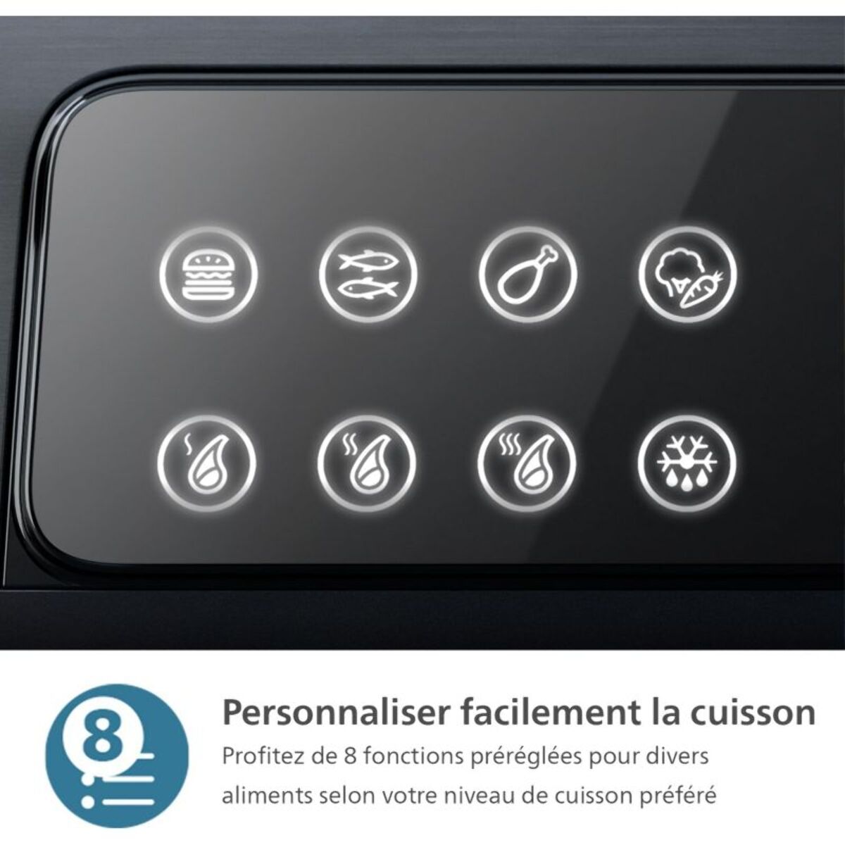 Grille-viande PHILIPS 7000 Series HD6307/70 noir sonde de cuisson, plaques amovibles, à poser, 29x26 cm