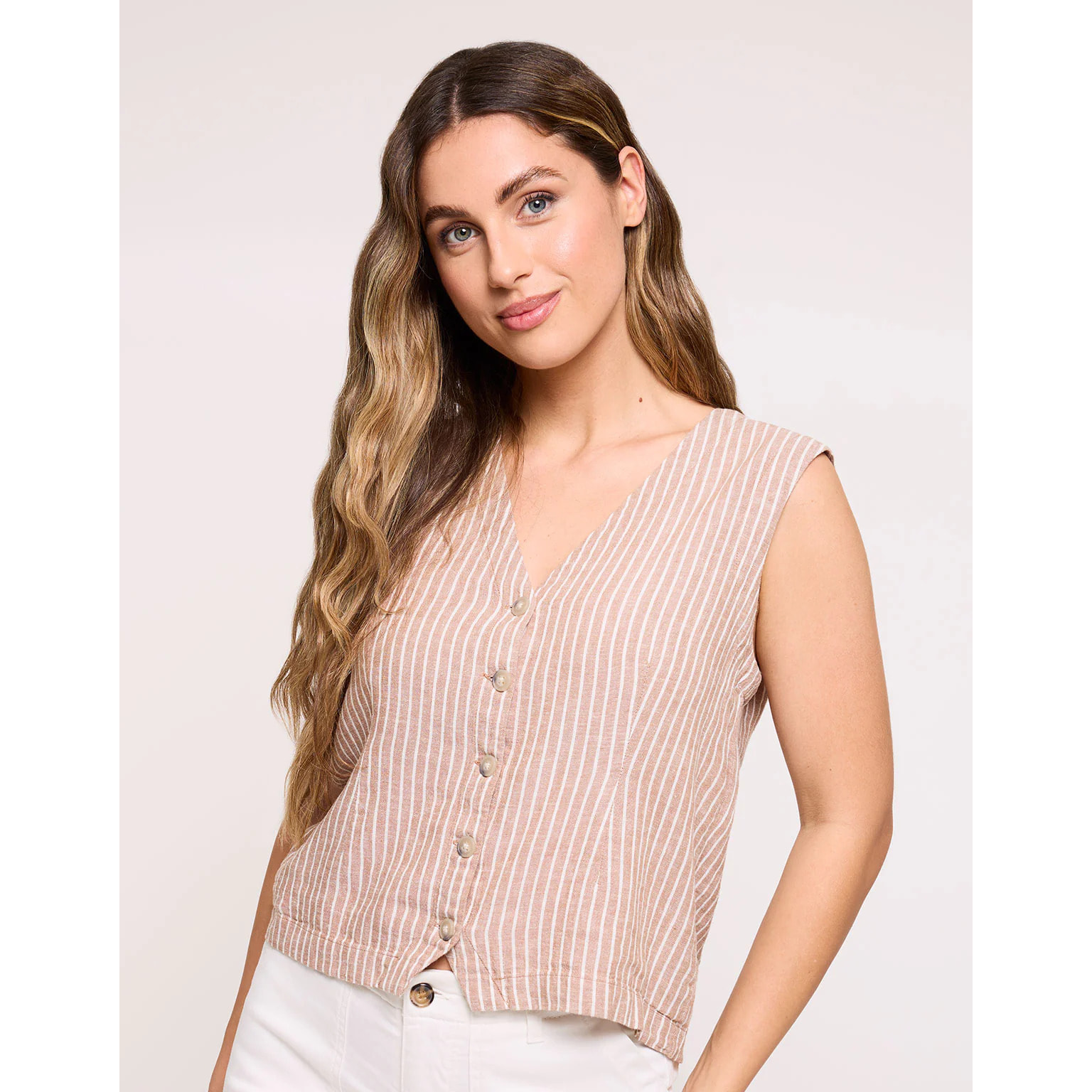 Top Chaleco Rayas Marrón - Prisma 26