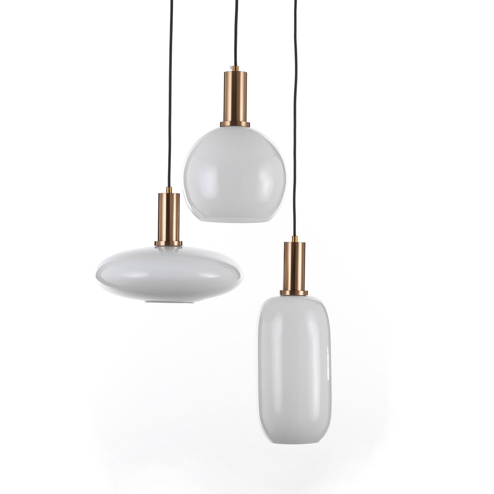 Suspension Tomasucci CLOUD, en acier et verre, blanc
