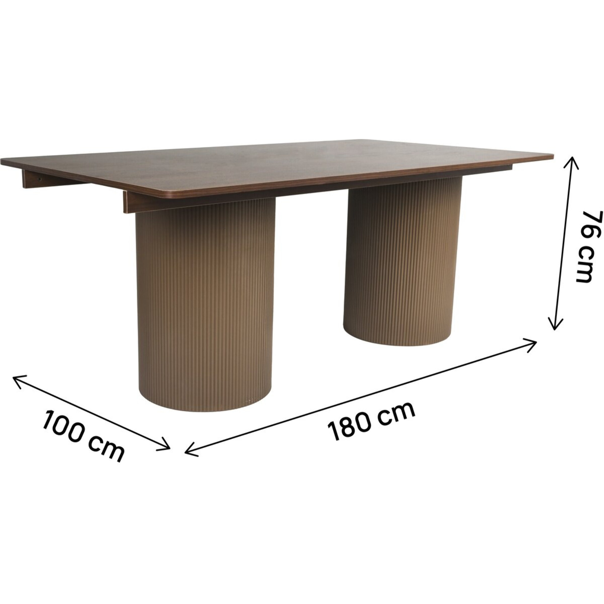 Table à manger ovale en bois "Zénith" - 180 cm - 8 places - Marron