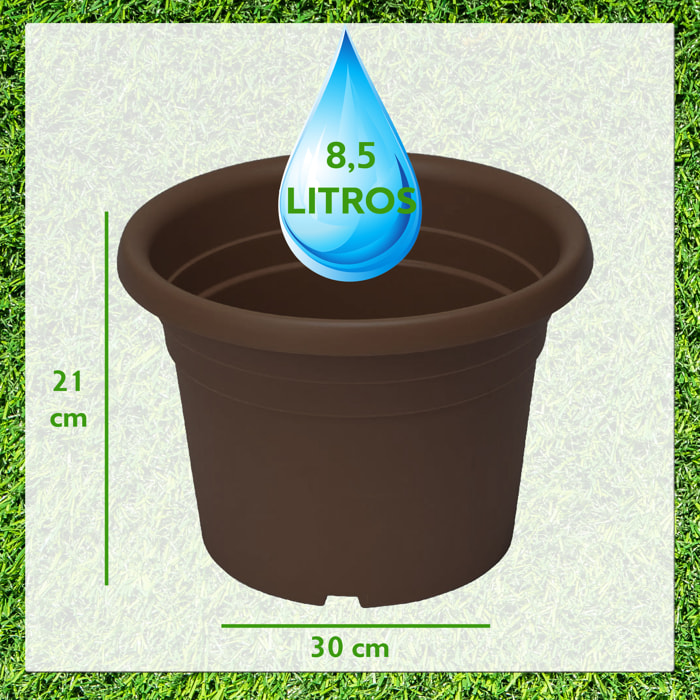 Maceta cilindro 8,5L Zanvic marrón