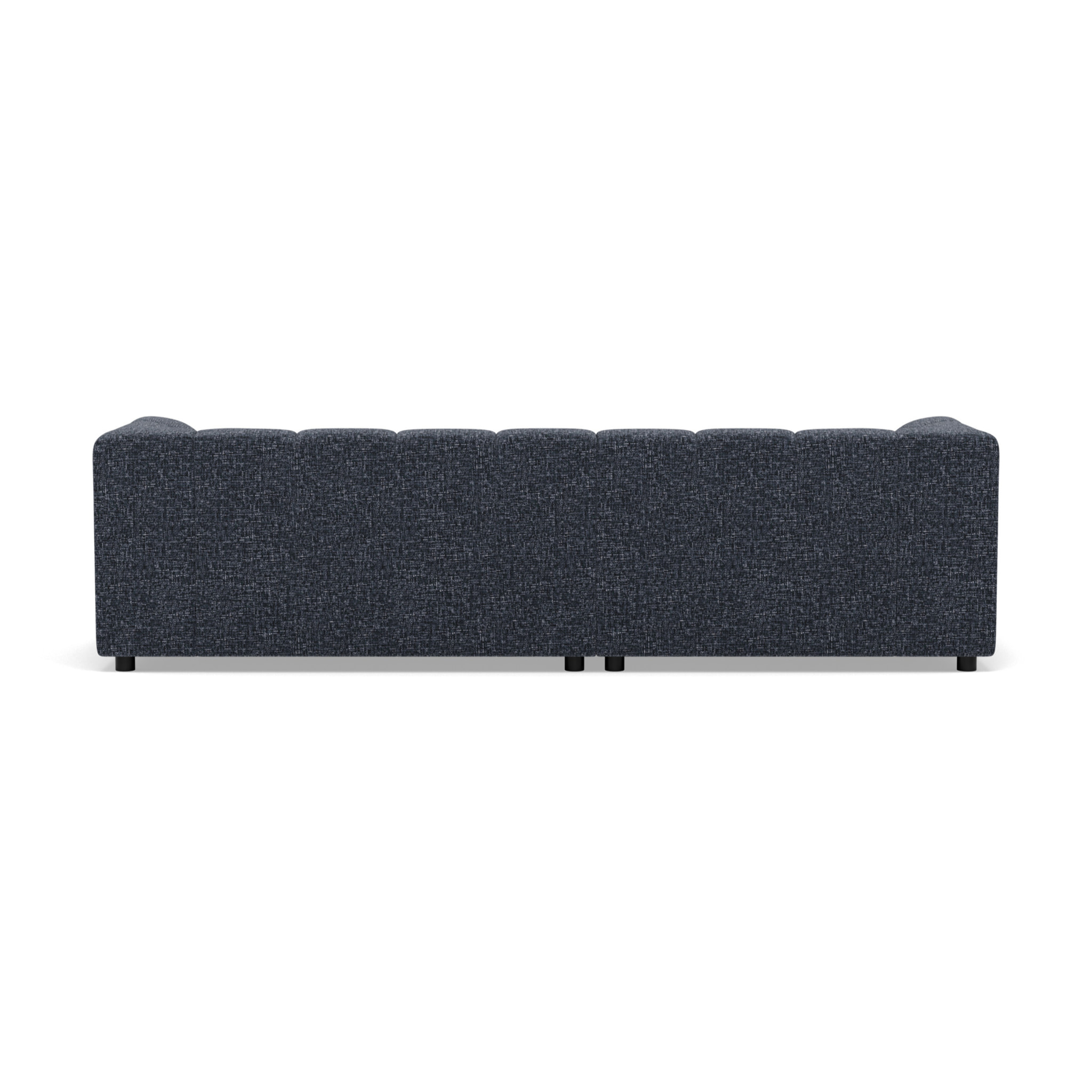 Curtis - canapé d'angle gauche 4 places avec accoudoir en tissu texturé - Bleu